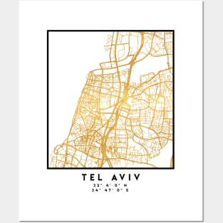 TEL AVIV ISRAEL CITY STREET MAP ART Posters and Art